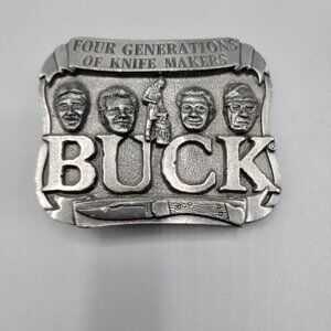 Buck Knives Smoky Mountain Four Generations Of Knife Makers Belt Buckle 950586